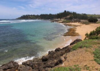 Norfolk Island overlooking the historic Kingston UNESCO World Heritage Site and beach